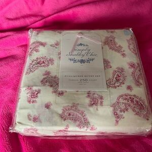 NWT PAISLEY, SIMPLY SHABBY CHIC QUEEN DUVET SET